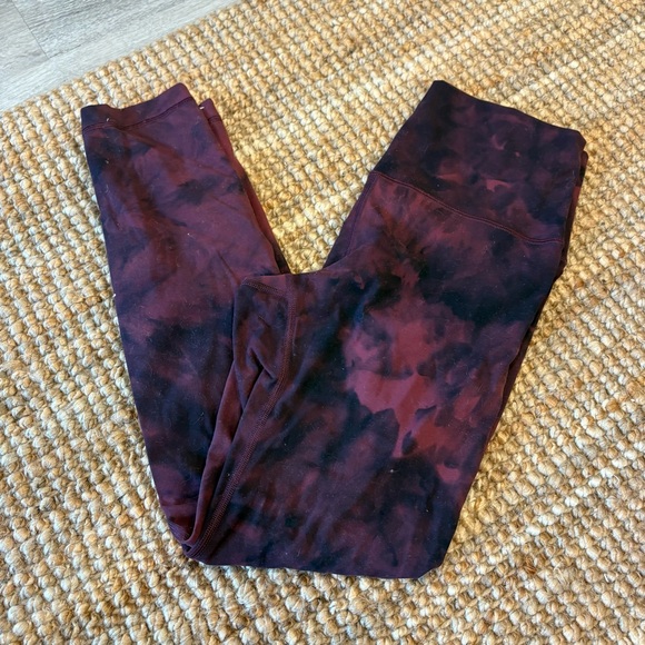 Pants - Red and Black Tie-Dye Leggings
